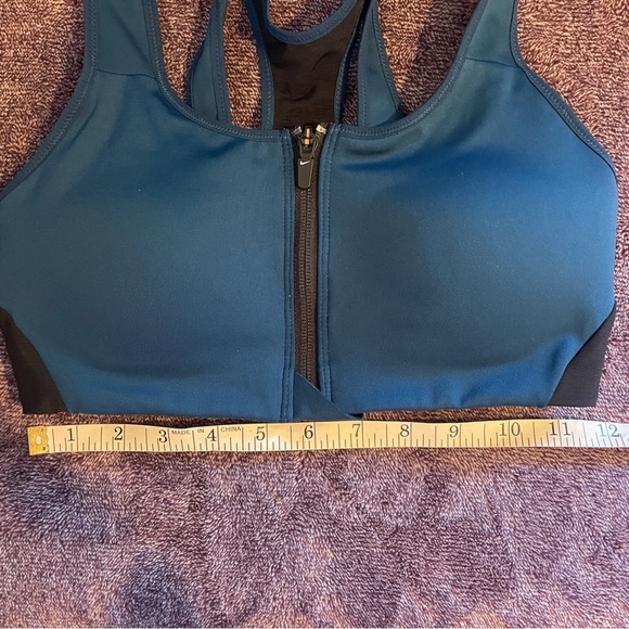 Nike dri-fit high support padded zip-front sports bra dark blue XS CN3718 - Picture 4 of 4